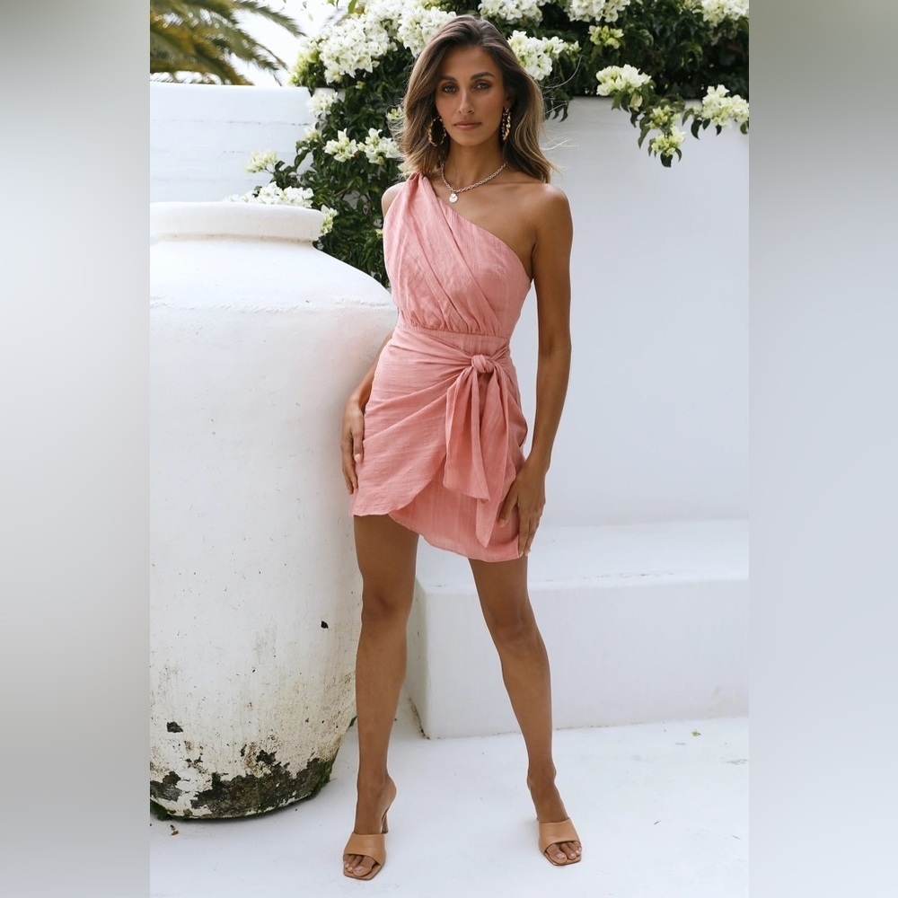Hello Molly Soft Hearts Club Dress in Peach - Size S - Picture 2 of 7